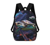 HETVBNS A Colorful Tropical Sea Turtle Backpack for Women Men, Durable 600D Polyester Bookbag with Large Capacity, Lightweight 17 Inch Laptop Backpack Minimalism Casual Daypack for Work, Travel