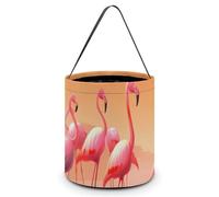 HETVBNS A Flock of Flamingos Candy Bag Halloween Trick Or Treat Bucket 7.9x8.3in, Reusable Gift Bags for Party Holiday Wedding