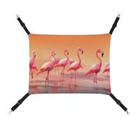 HETVBNS A Flock of Flamingos Pet Hammock for Cats & Dogs, Soft Breathable Canvas Hanging Hammock with Adjustable Straps, Comfortable & Durable Hanging Bed for Small to Medium Pets