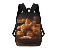HETVBNS A Plate Of Fried Chicken Backpack for Women Men, Durable 600D Polyester Bookbag with Large Capacity, Lightweight 17 Inch Laptop Backpack Minimalism Casual Daypack for Work, Travel