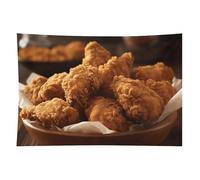 HETVBNS A Plate Of Fried Chicken Tapestry Wall Hanging - 40"x60" Aesthetic Tapestries Soft Polyester Wall Art Decor Large Tapestry for Bedroom Living Room Dorm Backdrop, Hanging Kit Included