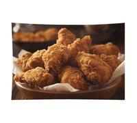 HETVBNS A Plate Of Fried Chicken Tapestry Wall Hanging - 60"x90" Aesthetic Tapestries Soft Polyester Wall Art Decor Large Tapestry for Bedroom Living Room Dorm Backdrop, Hanging Kit Included