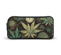 HETVBNS A Puff in Time Weed Marijuana Pencil Case Large Capacity, Durable Pencil Pouch Portable Small Cosmetic Bag with Metal Zipper, Simple Makeup Pouch Aesthetic Toiletry Bag for Travel Office