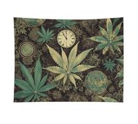 HETVBNS A Puff in Time Weed Marijuana Tapestry Wall Hanging - 30"x40" Aesthetic Tapestries Soft Polyester Wall Art Decor Large Tapestry for Bedroom Living Room Dorm Backdrop, Hanging Kit Included