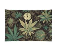 HETVBNS A Puff in Time Weed Marijuana Tapestry Wall Hanging - 40"x60" Aesthetic Tapestries Soft Polyester Wall Art Decor Large Tapestry for Bedroom Living Room Dorm Backdrop, Hanging Kit Included