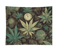 HETVBNS A Puff in Time Weed Marijuana Tapestry Wall Hanging - 50"x60" Aesthetic Tapestries Soft Polyester Wall Art Decor Large Tapestry for Bedroom Living Room Dorm Backdrop, Hanging Kit Included
