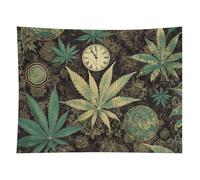 HETVBNS A Puff in Time Weed Marijuana Tapestry Wall Hanging - 60"x80" Aesthetic Tapestries Soft Polyester Wall Art Decor Large Tapestry for Bedroom Living Room Dorm Backdrop, Hanging Kit Included