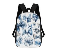 HETVBNS A Set of Blue Bows Backpack for Women Men, Durable 600D Polyester Bookbag with Large Capacity, Lightweight 17 Inch Laptop Backpack Minimalism Casual Daypack for Work, Travel