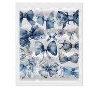 HETVBNS A Set of Blue Bows Diamond Painting Kits for Adults, Full Round Drill DIY Diamond Art for Beginners, 5D Gem Art and Crafts for Home Wall Decor 16"x20"