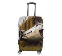 HETVBNS Abandoned Plane Luggage Cover, Elastic Luggage Protector Fits 19-32in Suitcases, Washable & Anti-Scratch Suitcase Cover for Men Women, style, M, Classic