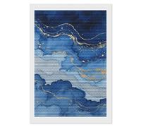 HETVBNS Abstract Blue Marble Watercolor Diamond Painting Kits for Adults, Full Round Drill DIY Diamond Art for Beginners, 5D Gem Art and Crafts for Home Wall Decor 8"x12"