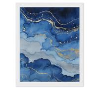 HETVBNS Abstract Blue Marble Watercolor Diamond Painting Kits for Adults, Full Round Drill DIY Diamond Art for Beginners, 5D Gem Art and Crafts for Home Wall Decor 16"x20"