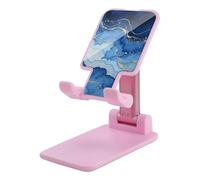 HETVBNS Abstract Blue Marble Watercolor Phone Stand for Desk - Adjustable & Foldable Tablet Stand Portable Cell Phone Stand Holder Compatible with 4-13" Smartphones, Tablets
