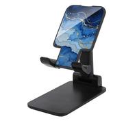 HETVBNS Abstract Blue Marble Watercolor Phone Stand for Desk - Adjustable & Foldable Tablet Stand Portable Cell Phone Stand Holder Compatible with 4-13" Smartphones, Tablets