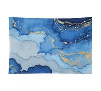 HETVBNS Abstract Blue Marble Watercolor Tapestry Wall Hanging - 40"x60" Aesthetic Tapestries Soft Polyester Wall Art Decor Large Tapestry for Bedroom Living Room Dorm Backdrop, Hanging Kit Included