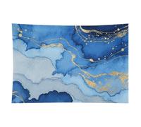 HETVBNS Abstract Blue Marble Watercolor Tapestry Wall Hanging - 60"x90" Aesthetic Tapestries Soft Polyester Wall Art Decor Large Tapestry for Bedroom Living Room Dorm Backdrop, Hanging Kit Included