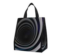HETVBNS Abstract Circle Swirl Insulated Lunch Bag for Women Men, Reusable Grocery Bag, Large Leakproof Cooler Bags, Foldable Portable Lunch Tote Bags for Work Camping Picnic