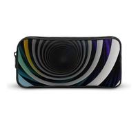 HETVBNS Abstract Circle Swirl Pencil Case Large Capacity Zipper Pouch, Durable Pencil Box Organizer, Portable Small Cosmetic Bag for Office, Travel