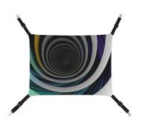 HETVBNS Abstract Circle Swirl Pet Hammock for Cats & Dogs, Soft Breathable Canvas Hanging Hammock with Adjustable Straps, Comfortable & Durable Hanging Bed for Small to Medium Pets