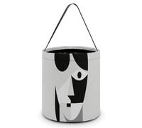 HETVBNS Abstract Face Candy Bag Halloween Trick Or Treat Bucket 7.9x8.3in, Reusable Gift Bags for Party Holiday Wedding
