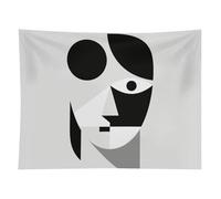 HETVBNS Abstract Face Tapestry Wall Hanging - 60"x80" Aesthetic Tapestries Soft Polyester Wall Art Decor Large Tapestry for Bedroom Living Room Dorm Backdrop, Hanging Kit Included