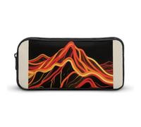 HETVBNS Abstract Mountain Pencil Case Large Capacity, Durable Pencil Pouch Portable Small Cosmetic Bag with Metal Zipper, Simple Makeup Pouch Aesthetic Toiletry Bag for Travel Office