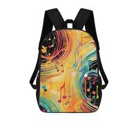 HETVBNS Abstract Music Themed Backpack for Women Men, Durable 600D Polyester Bookbag with Large Capacity, Lightweight 17 Inch Laptop Backpack Minimalism Casual Daypack for Work, Travel