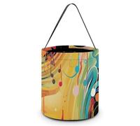 HETVBNS Abstract Music Themed Candy Bag Halloween Trick Or Treat Bucket 7.9x8.3in, Reusable Gift Bags for Party Holiday Wedding