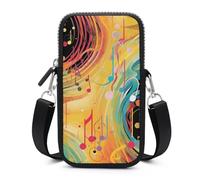 HETVBNS Abstract Music Themed Cell Phone Bag with Detachable Strap, Aesthetic Mini Sling Bag Small Crossbody Bag for Phone