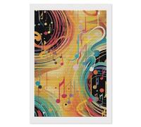HETVBNS Abstract Music Themed Diamond Painting Kits for Adults, Full Round Drill DIY Diamond Art for Beginners, 5D Gem Art and Crafts for Home Wall Decor 8"x12"
