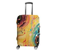 HETVBNS Abstract Music Themed Luggage Cover, Elastic Luggage Protector Fits 19-32in Suitcases, Washable & Anti-Scratch Suitcase Cover for Men Women, style, Small, Classic