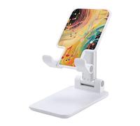 HETVBNS Abstract Music Themed Phone Stand for Desk - Adjustable & Foldable Tablet Stand Portable Cell Phone Stand Holder Compatible with 4-13" Smartphones, Tablets