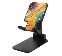 HETVBNS Abstract Music Themed Phone Stand for Desk - Adjustable & Foldable Tablet Stand Portable Cell Phone Stand Holder Compatible with 4-13" Smartphones, Tablets
