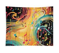 HETVBNS Abstract Music Themed Tapestry Wall Hanging - 50"x60" Aesthetic Tapestries Soft Polyester Wall Art Decor Large Tapestry for Bedroom Living Room Dorm Backdrop, Hanging Kit Included