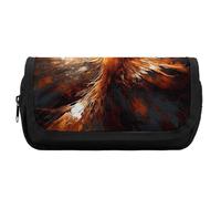 HETVBNS Abstract Phoenix Pencil Case Extra Large, Double Layer Pencil Pouch with Zipper, Portable Cosmetic Bags for Travel, Office Stationery Organizer for Women Men