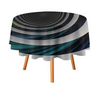 HETVBNS - Abstract Polyester Round Tablecloth Spiral Wrinkle Resistant Stain Resistant Polyester Round Tablecloth 60 x 60 Inch Elegant Decor for Dining Party Patio