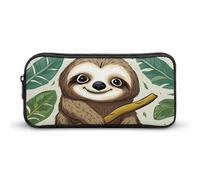 HETVBNS Adorable Sloth Pencil Case Large Capacity Zipper Pouch, Durable Pencil Box Organizer, Portable Small Cosmetic Bag for Office, Travel