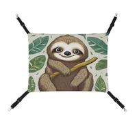 HETVBNS Adorable Sloth Pet Hammock for Cats & Dogs, Soft Breathable Canvas Hanging Hammock with Adjustable Straps, Comfortable & Durable Hanging Bed for Small to Medium Pets