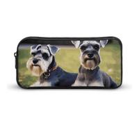 HETVBNS Adult Schnauzer Dogs Pencil Case Large Capacity, Durable Pencil Pouch Portable Small Cosmetic Bag with Metal Zipper, Simple Makeup Pouch Aesthetic Toiletry Bag for Travel Office