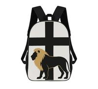 HETVBNS African Leo Lion King with Cross Backpack for Women Men, Durable 600D Polyester Bookbag with Large Capacity, Lightweight 17 Inch Laptop Backpack Minimalism Casual Daypack for Work, Travel
