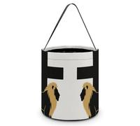 HETVBNS African Leo Lion King with Cross Candy Bag Halloween Trick Or Treat Bucket 7.9x8.3in, Reusable Gift Bags for Party Holiday Wedding