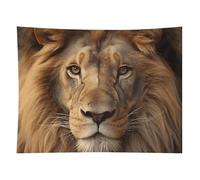HETVBNS African Lion Head Tapestry Wall Hanging - 60"x80" Aesthetic Tapestries Soft Polyester Wall Art Decor Large Tapestry for Bedroom Living Room Dorm Backdrop, Hanging Kit Included