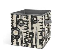 HETVBNS African Print Design Storage Bins 10.6 Inch, Oxford Fabric Foldable Storage Cube Organizer Basket with Handles, Fabric Bins for Closet Shelves, Toys, Clothes, Books, Bedroom
