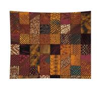 HETVBNS African Style Patchwork Tapestry Wall Hanging - 50"x60" Aesthetic Tapestries Soft Polyester Wall Art Decor Large Tapestry for Bedroom Living Room Dorm Backdrop, Hanging Kit Included