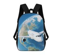 HETVBNS Air Plane Sky Aircraft Earth Travel Backpack for Women Men, Durable 600D Polyester Bookbag with Large Capacity, Lightweight 17 Inch Laptop Backpack Minimalism Casual Daypack for Work, Travel