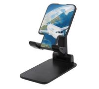 HETVBNS Air Plane Sky Aircraft Earth Travel Phone Stand for Desk - Adjustable & Foldable Tablet Stand Portable Cell Phone Stand Holder Compatible with 4-13" Smartphones, Tablets