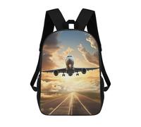 HETVBNS Airplane Backpack for Women Men, Durable 600D Polyester Bookbag with Large Capacity, Lightweight 17 Inch Laptop Backpack Minimalism Casual Daypack for Work, Travel