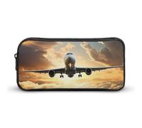 HETVBNS Airplane Pencil Case Large Capacity, Durable Pencil Pouch Portable Small Cosmetic Bag with Metal Zipper, Simple Makeup Pouch Aesthetic Toiletry Bag for Travel Office