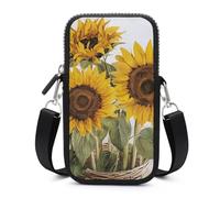 HETVBNS Alluring Sunflowers Summer Cell Phone Bag with Detachable Strap, Aesthetic Mini Sling Bag Small Crossbody Bag for Phone
