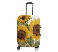 HETVBNS Alluring Sunflowers Summer Luggage Cover, Elastic Luggage Protector Fits 19-32in Suitcases, Washable & Anti-Scratch Suitcase Cover for Men Women, style, Small, Classic
